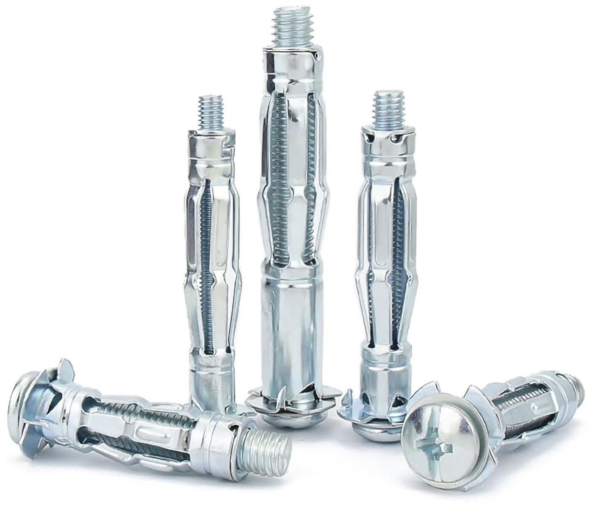 30 stuks holtepluggen holle ruimte metalen pluggen M6 x 65 mm metaal verzinkt pluggen holle wandpluggen spreidpluggen voor bevestigingen in gipsplaten — afbeelding 1