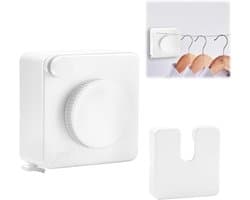SnelShoppen - Retractable Uittrekbare Kledinglijn met 4.8m Stalen Kabel voor Badkamer, Keuken, Tuin, Balkon - Wit - Duurzaam en Sterk