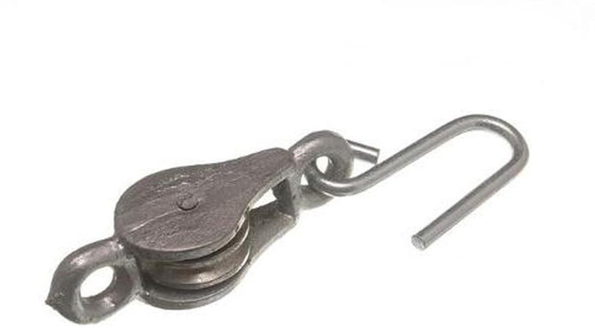 Waslijn Touw - Pulley Systeem - Buiten Ophangen - Gegalvaniseerd Staal - 6 Stuks - Zilver — afbeelding 1