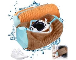 Waszak voor Schoenen, Geschikt voor de Wasmachine, 2 Kleuren, Zipper, Ideaal voor Sneakers en Sportschoenen, Beschermt en Reinigt tijdens het Wassen