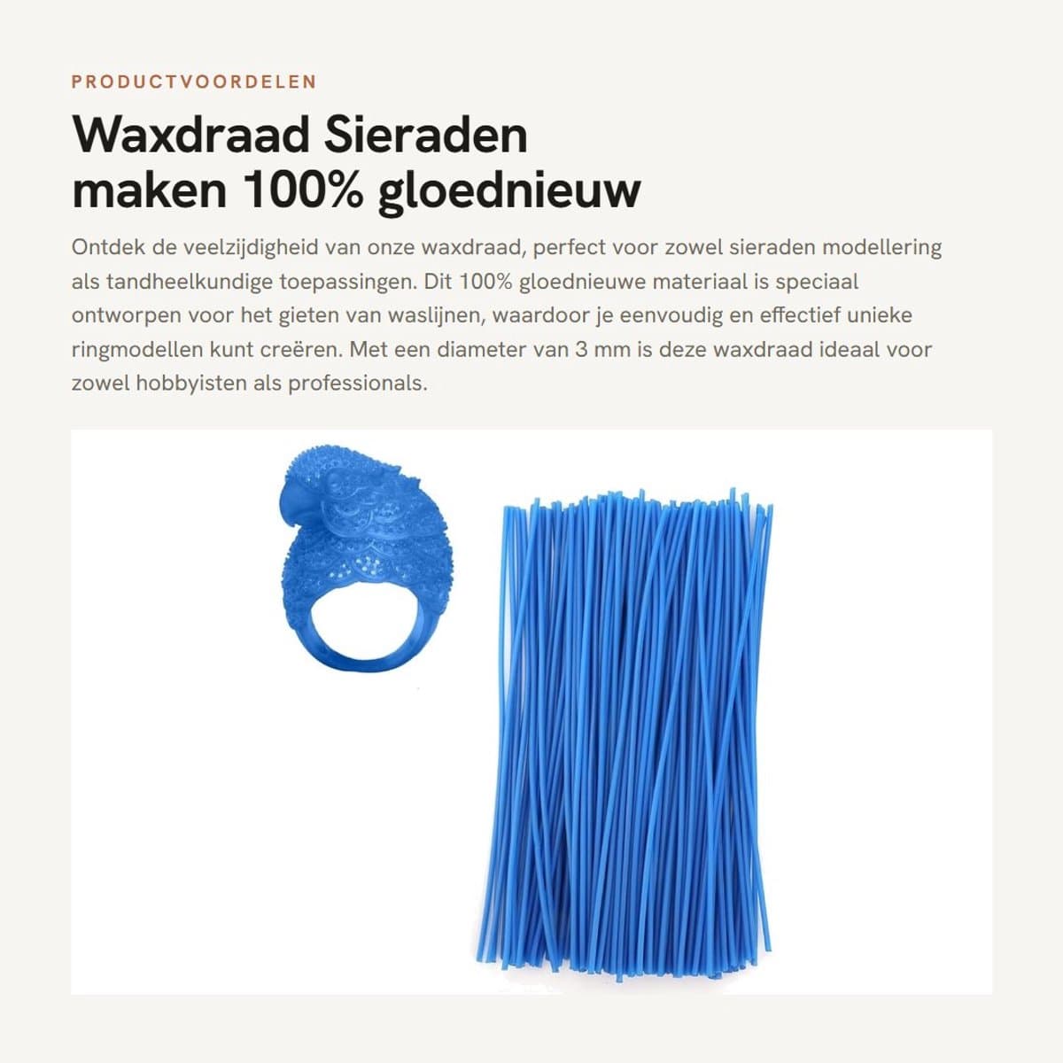 Dailygoods- Waslijn Gieten - Waslijn 3mm - Wasdraad - Gereedschap voor Sieraden - Functioneel Gereedschap - 100% Gloednieuw - Wasmateriaal — afbeelding 1