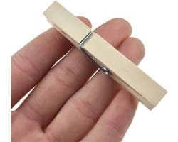 Houten wasknijpers - Grote klemmen - Kleding drogen - Stevige veren - 24 stuks - Houtkleur