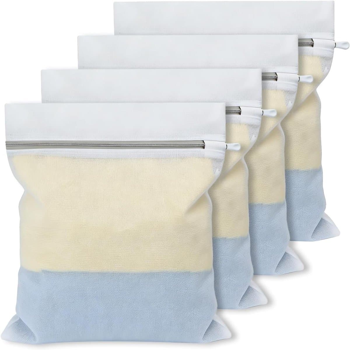 Set van 4 robuuste wasnetten voor wasmachine met verborgen ritssluitingen, ideaal voor overhemden, beha's en babykleding (30 x 40 cm) — afbeelding 1