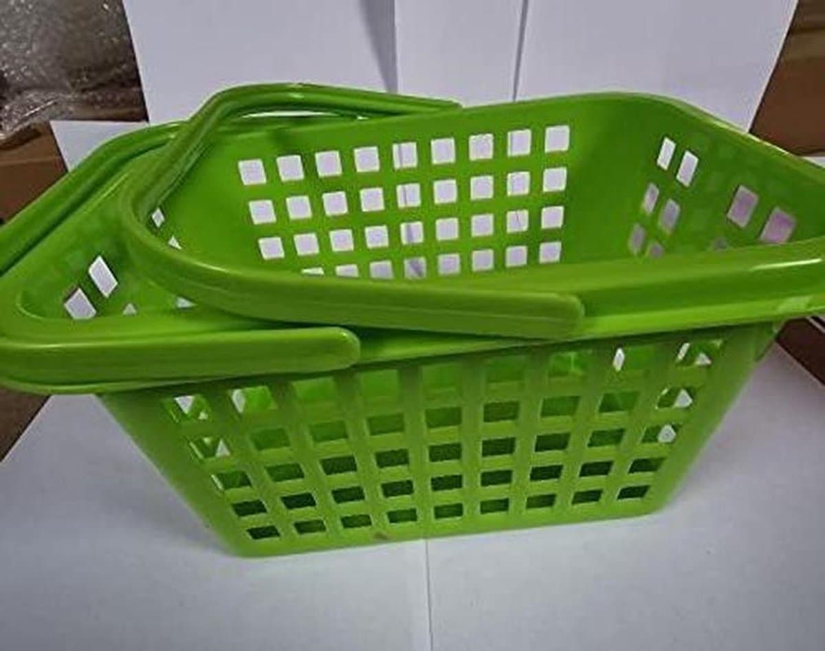 Wasknijper Mandje - Klemmenbakje Opberger - Kleding Drogen - Met Handvat - 21 x 14 x 11 cm - Groen — afbeelding 1