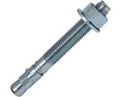 Doorsteekanker Verzinkt - Betonanker - Stevig Bevestigen - Inclusief Moeren en Ringen - 7/8" x 6" - Zilver