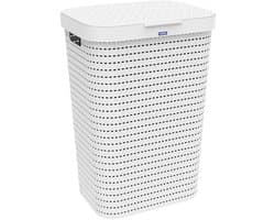 Rotho COUNTRY - Wasmand met Deksel - 55L - wit