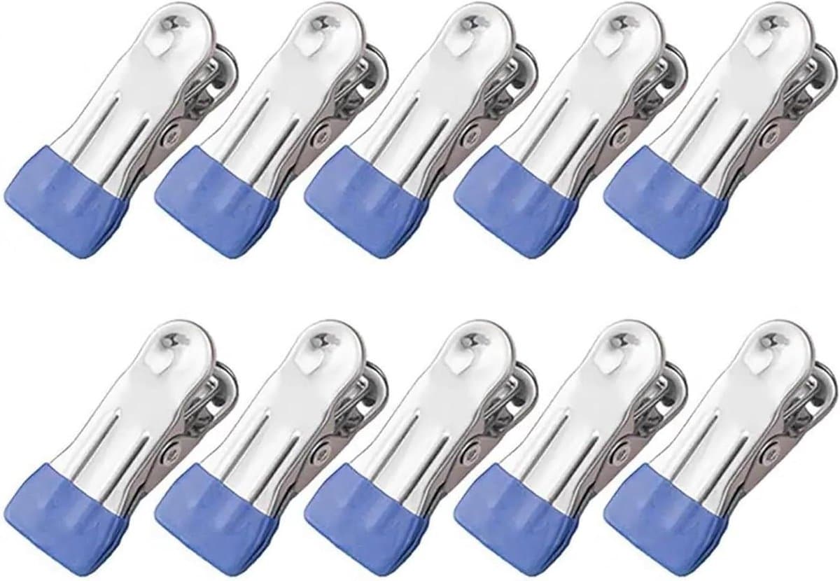 Wasknijpers - Kledingklemmen - Kleding Drogen - Roestvrij Staal - 50 Stuks - Donkerblauw — afbeelding 1