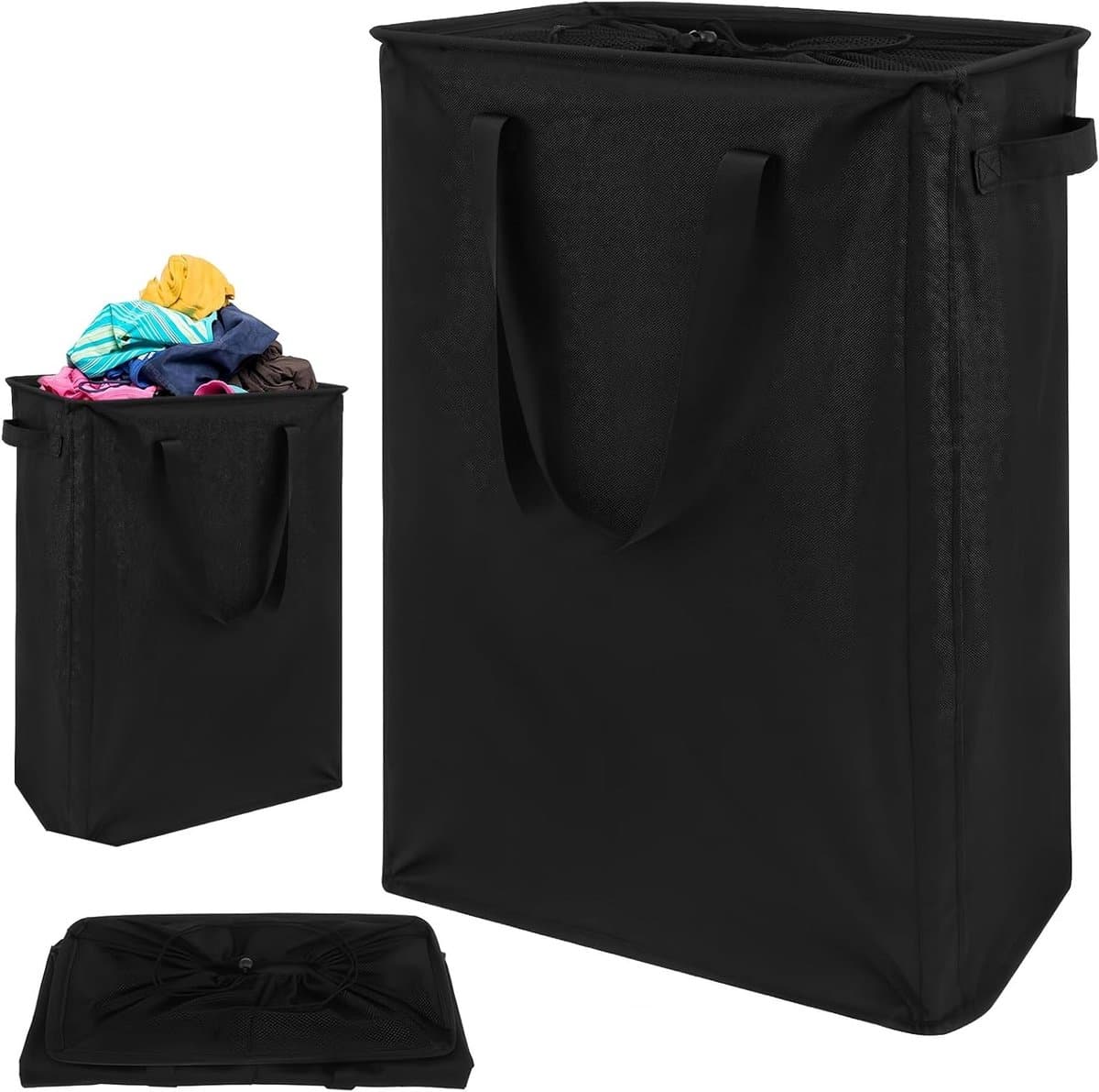 Vouwbare Wasmand met Handvatten, Smalle Opbergmand voor Kleding, Speelgoed en Beddengoed, 20 x 40 x 60 cm — afbeelding 1