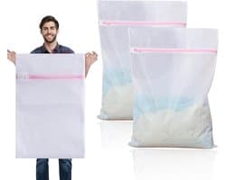 2 stuks grote waszakken 60x90 cm, wasnet voor wasmachine, ideaal voor gordijnen, tapijten en badhanddoeken