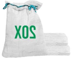 Netzakken met trekkoord - Opslagzakken - Oogst bewaren - Ademend materiaal - 20 stuks 5 kg - Wit — afbeelding 1