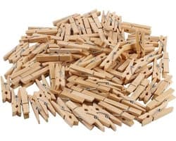 Houten Wasknijpers - Kleine Knijpers - Ambachten en Decoratie - Stevige Klemkracht - 100 stuks - Natuurlijk Hout
