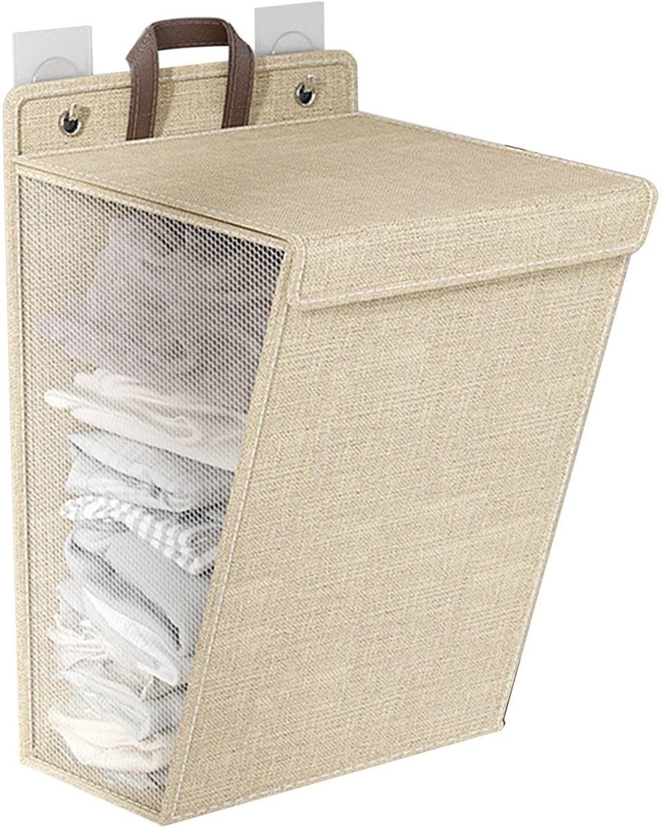 Dailygoods- Wasmand met deksel - Wasmand 3 vakken - Opbergmand - Opbergmand met deksel - Opbergmanden - Vouwbaar design — afbeelding 1