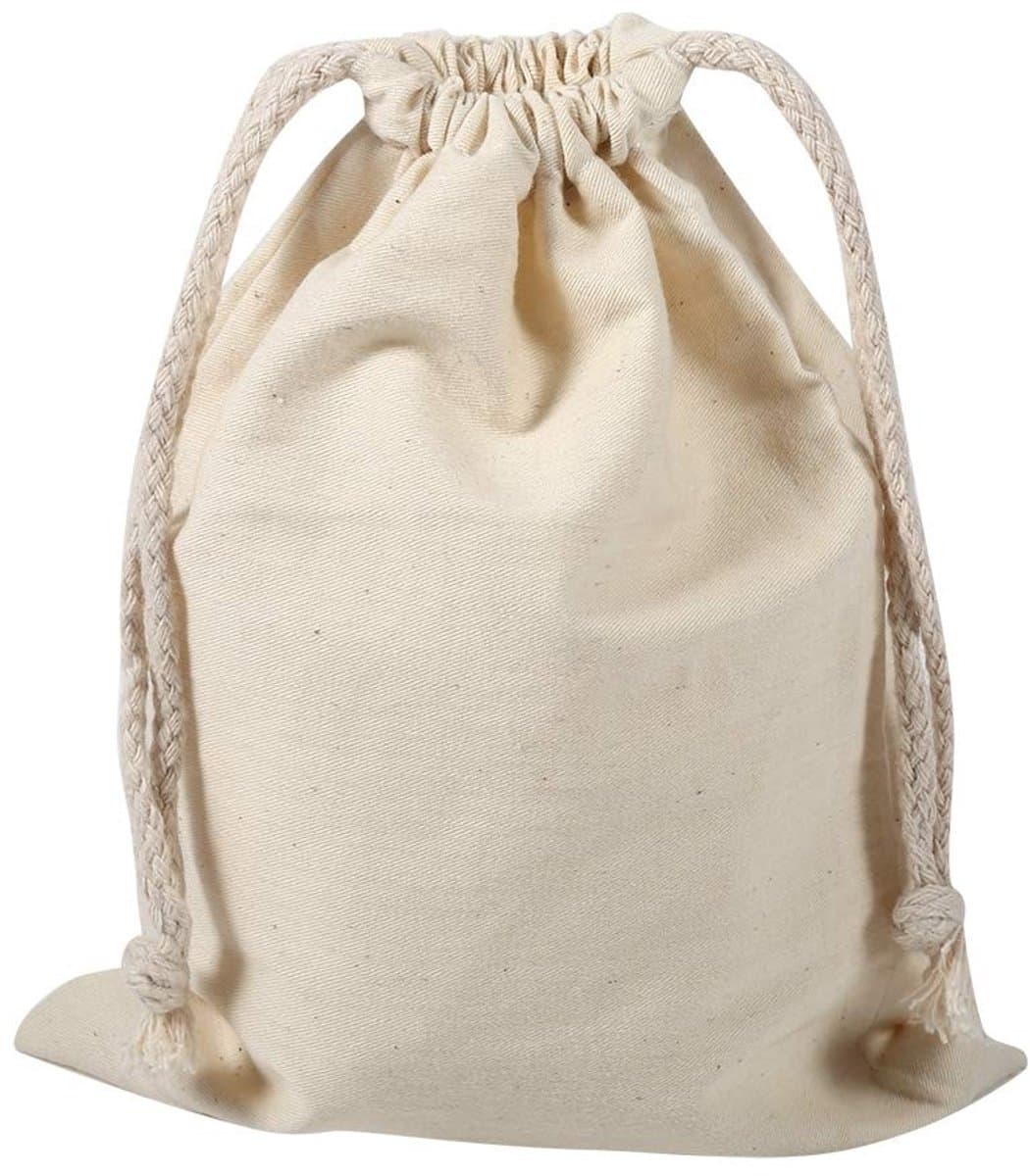Dailygoods- Waszak Grote Capaciteit - Waszakken voor Wasgoed - Waszak met Koordvergrendeling - Natuurlijk Katoen - Milieuvriendelijk - 15x20 cm - Wasmand — afbeelding 1