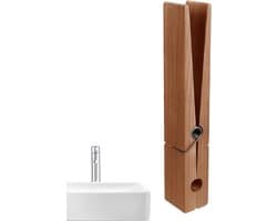 Houten Wasknijpers - Kledingklemmen Handdoekhouder - Ruimtebesparend Ophangen - Beschadigingsvrije Montage - 30 cm Lengte - Zwart Walnoot