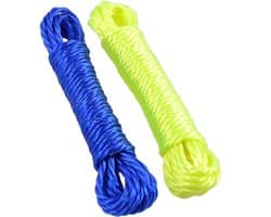 Waslijn Touw - Kledinglijn Set - Buiten Drogen - Antislip Ontwerp - 2x 5.1 Meter - Blauw Groen