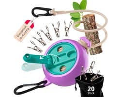 Uittrekbare Waslijn - 10 m - Voor Camping/Balkon - Pastelkleur - Robuust
