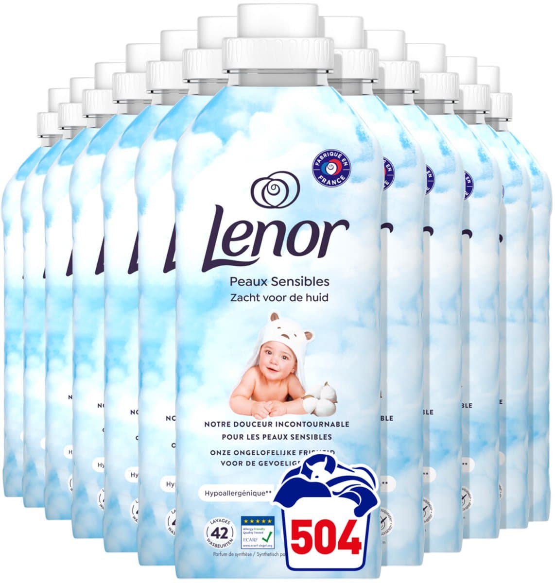 Lenor Wasverzachter Sensitive 42 Wasbeurten - 12 x 882 ml - Voordeelverpakking — afbeelding 1