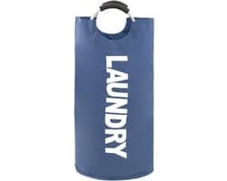 Opvouwbare wasmand - 90 liter inhoud - wasverzamelaar met handvat - Oxford stoffen wasmand - waterdichte waszak - wasmand - draagbare wassorteerder - opbergcontainer - flessenverzamelaar-Donkerblauw