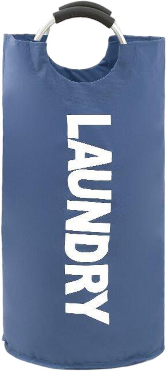 Opvouwbare wasmand - 90 liter inhoud - wasverzamelaar met handvat - Oxford stoffen wasmand - waterdichte waszak - wasmand - draagbare wassorteerder - opbergcontainer - flessenverzamelaar-Donkerblauw — afbeelding 1
