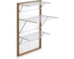 Arredamenti Italia 616 KARIM - Beukenhouten Handdoekrek - Inklapbaar Wanddroogrek - 15m Drooglengte - Kleur: hout - ARIT - Il cuore del legno — afbeelding 1
