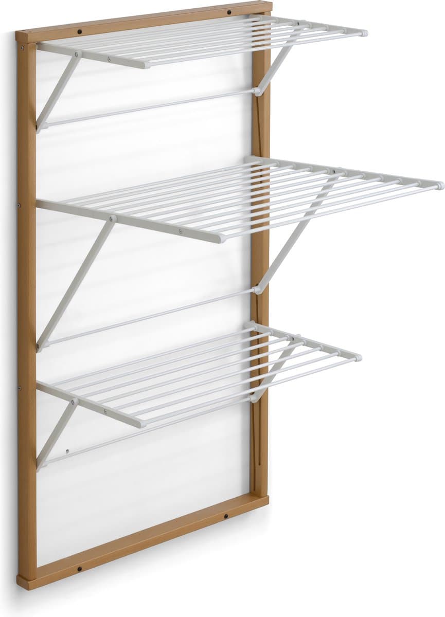 Arredamenti Italia 616 KARIM - Beukenhouten Handdoekrek - Inklapbaar Wanddroogrek - 15m Drooglengte - Kleur: hout - ARIT - Il cuore del legno — afbeelding 1