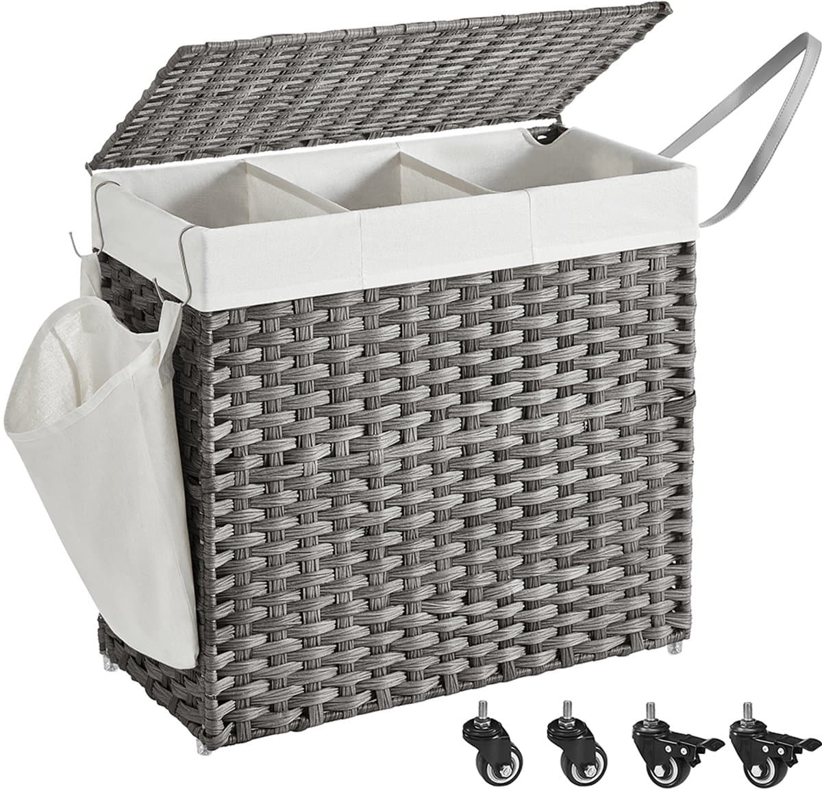 Hoppa! Wasmand - Natuurlijk, Wit - Polypropyleen(Pp), Ijzer - 66 x 33 x 66 cm (B x D x H) — afbeelding 1