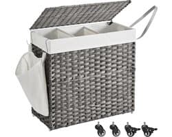 Hoppa! Wasmand - Natuurlijk, Wit - Polypropyleen(Pp), Ijzer - 66 x 33 x 66 cm (B x D x H)