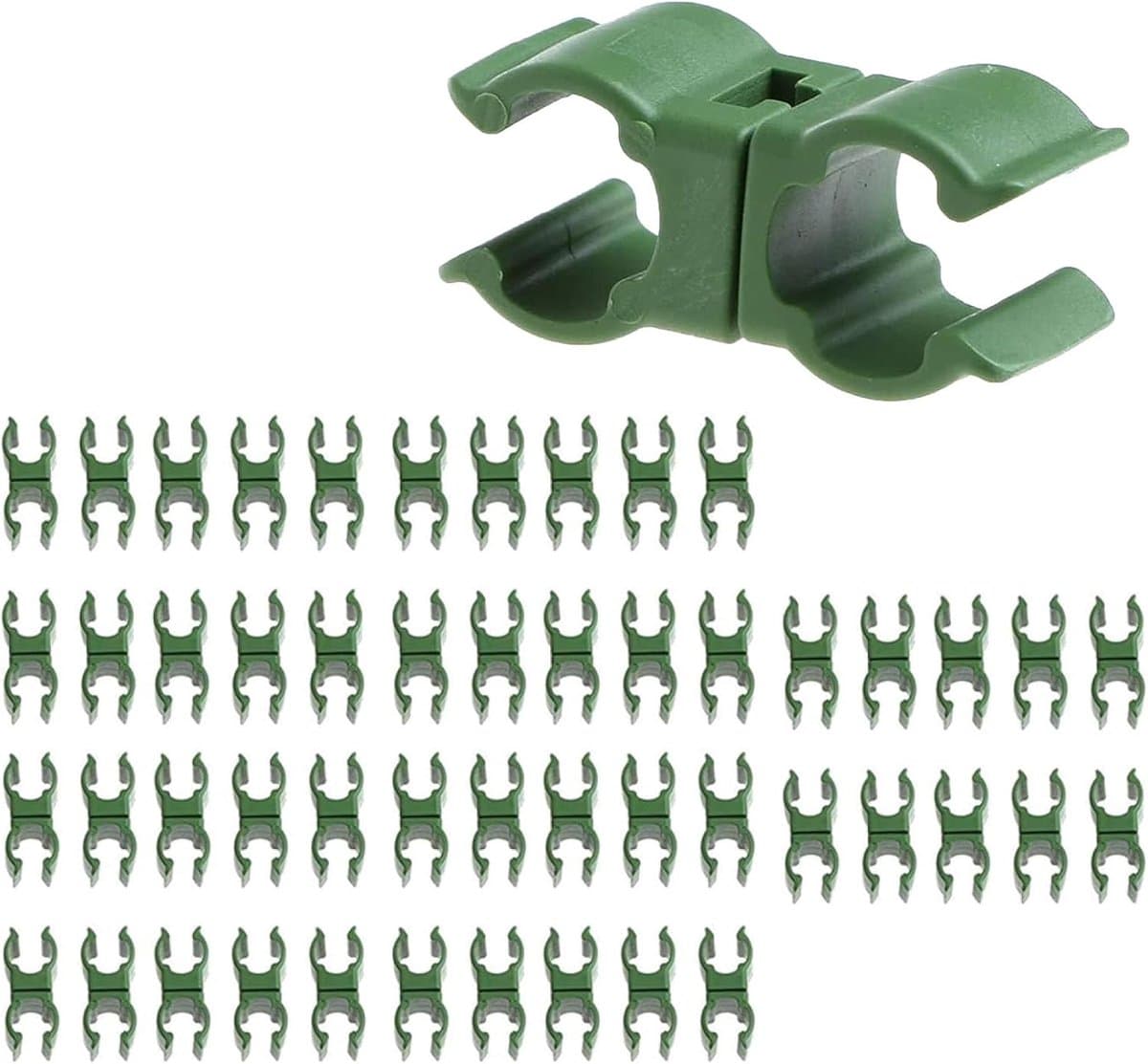 50 plantensteun clips - Kruisvormige clips - Universele plastic klimpaal clips - Geschikt voor tuinen, boomgaarden en tomatenrekken - 16mm — afbeelding 1