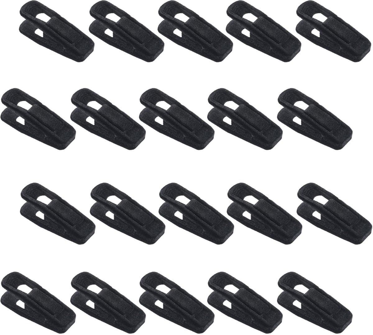 20-stuks Kledingklem - Ophangklem voor kleding - Fluweelzachte kledingklem - Multifunctionele kledingklem - Antislip en laat geen strepen achter - 7,1*2,2*2,2 cm - Geschikt voor broeken, overhemden, rokken, sokken, enz. - Zwart — afbeelding 1
