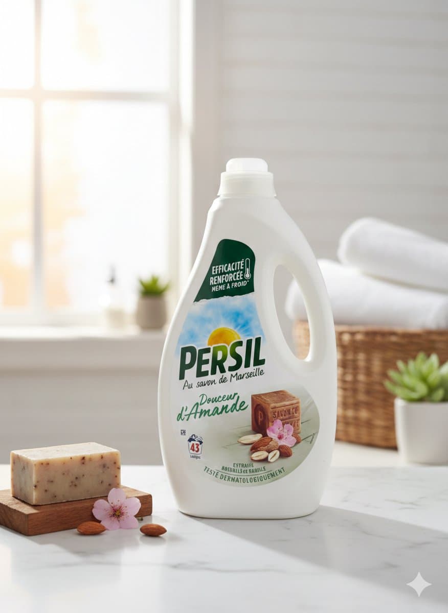 Persil au Savon de Marseille – Douceur d’Amande – 1,806L – 43 Wasbeurten – Met Natuurlijke Vanille-Extracten – Dermatologisch Getest — afbeelding 1