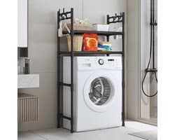 Multifunctional washing machine rack, space-saving storage rack for bathroom, dryer and washing machine, ideal for kitchen, balcony and laundry room