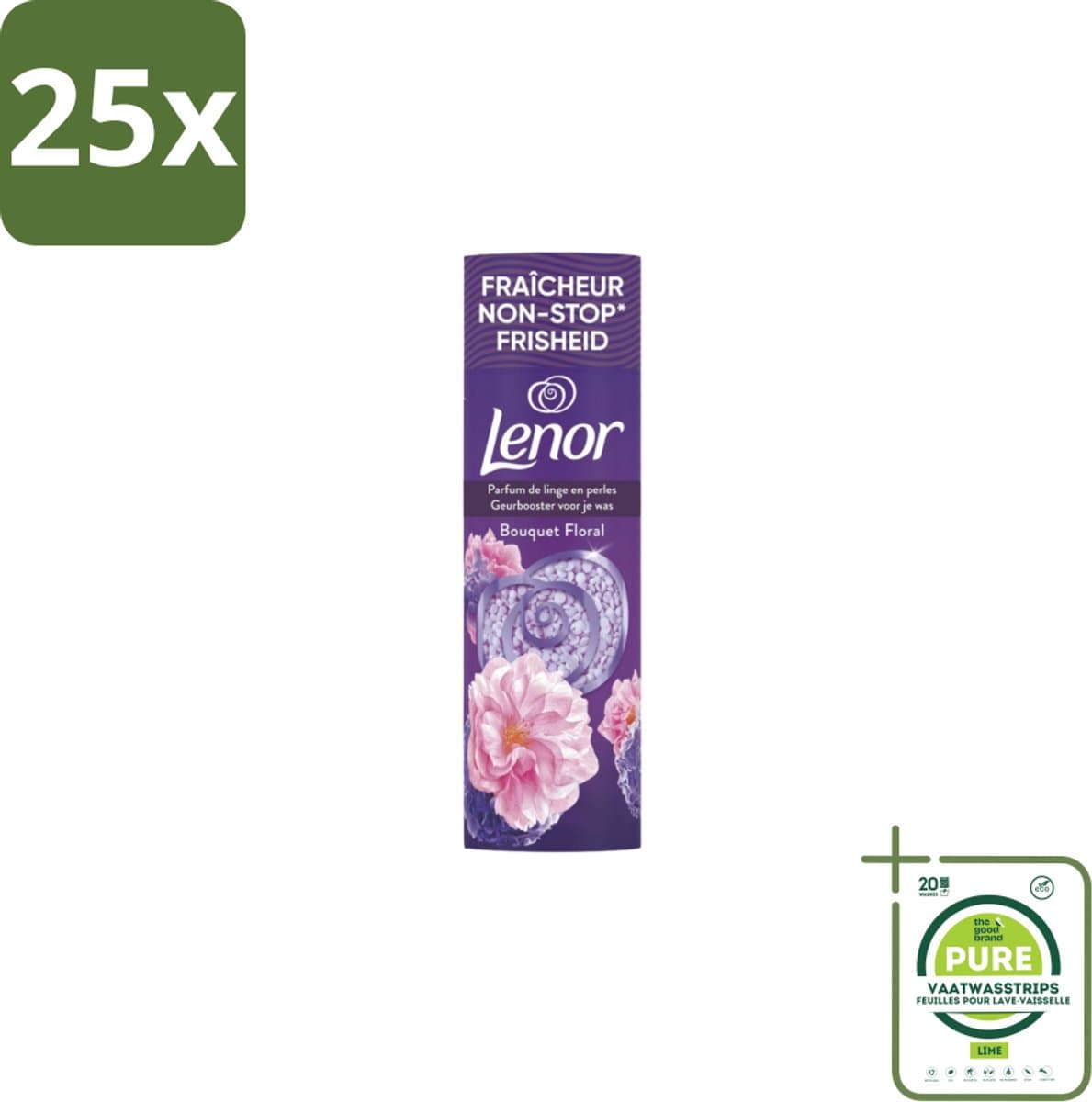 25 x Lenor In-Wash Geurbooster Bloemen Boeket 19 wasbeurten 235 gr - Grootverpakking - Geurbooster Wasmachine - Bloemige Geur - Frisse Geur - Wasverzachter - Wasmiddel — afbeelding 1