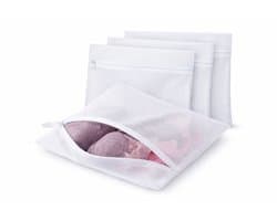 Waszak Set 5 Stuks – Waszak met Rits 40x50 cm – Beschermt Delicate Was – Wasnet / Waszak Kleding – Polyester Waszak Wit – 60°C Wasbaar — afbeelding 1