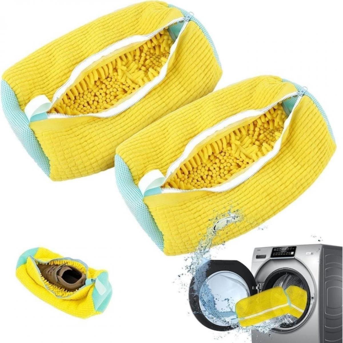 GELLDG schoentassen - Waszak Schoenen met Rits - Sneakers Waszak voor Wasgoed - Schoenreinigingszakken - Sportschoenreinigingszakken voor de wasmachine - Schoen Waszak Wasmachine – 360° Uitgebreide Reiniging - 2 Delige — afbeelding 1