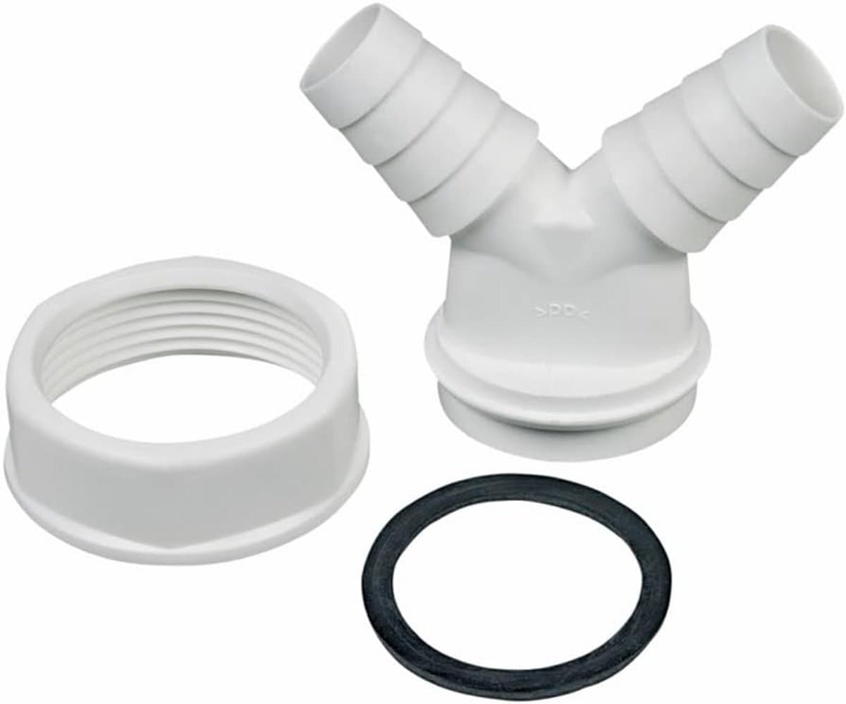 Dubbele Slangaansluiting Voor Sifon - Afvoer Koppeling Wasmachine Vaatwasser 1,5 inch — afbeelding 1