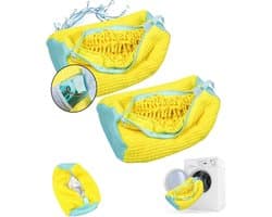 Famanu - Schoenen waszak sneakers, waszak voor wasmachine, herbruikbare 2 stuks, geel