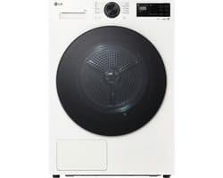 LG RHX5009TWB warmtepompdroger 9 kg met Dual Inverter Heat Pump voor gelijkmatig en energiezuinig drogen - Sensor Dry stopt automatisch bij droog - Zelfreinigende condensor voor duurzaam rendement en ThinQ slimme bediening. Energieklasse B