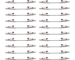 20 Stuks Dubbelzijdige Alligator Clips voor Foto's en Memo's - Zilvere Draad Klemmen