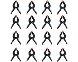 16-delige Veren Klemmen Set - 3 Inch Nylon Veerklemmen voor Achtergrond, Houtbewerking en DIY