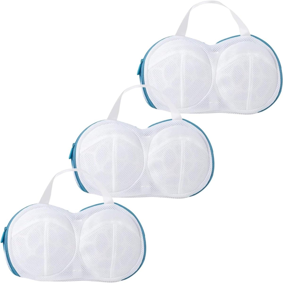 Lingerie Wasnet - 3 Stuks - BH Waszakje - Waszakken - Polyester - Waszak Wasmachine - Lingerie - Wasmachine Zakjes - Wasnetjes - Met Rits - 34×20cm - Wit — afbeelding 1