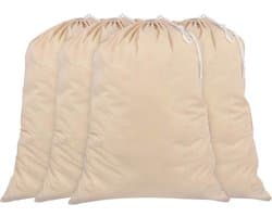 Famanu - 100% katoen Extra grote Heavy Duty Waszakken 71 CM x 91 CM, Natuurlijke Kleur – Lichtgewicht en Duurzaam, geeft u een langdurige oplossing voor uw wasbehoeften