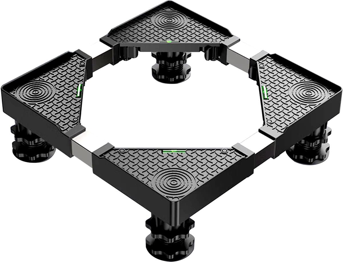 Universele Verhoogde Onderzetter - Voor Mini Koelkast, Wasmachine & Droger | 4 Sterke Poten + Hoogte Verstelbaar (42-63cm) | Zwart | Trillingsdempend — afbeelding 1