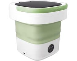 Mini Portable Washing Machine - Vouwbare Kleine Wasmachine en Droger - 7.5L - Emmer Wasmachine met Afvoermand voor Ondergoed - Sokken - Baby Kleding - Was - Thuis (Groen)