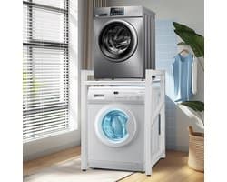 Verstelbare Wasmachine en Droger Stapelset - Hoogte Instelbaar en Stapelbaar