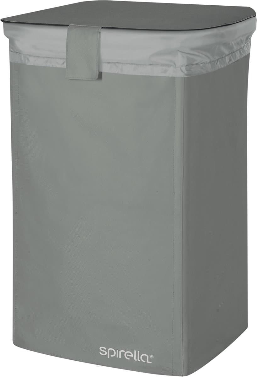 spirella Wasmand 50L - Polyester Wasmand met Deksel - Praktische Wassorteerder - Opvouwbaar Design - 34x34x52cm - Grijs — afbeelding 1