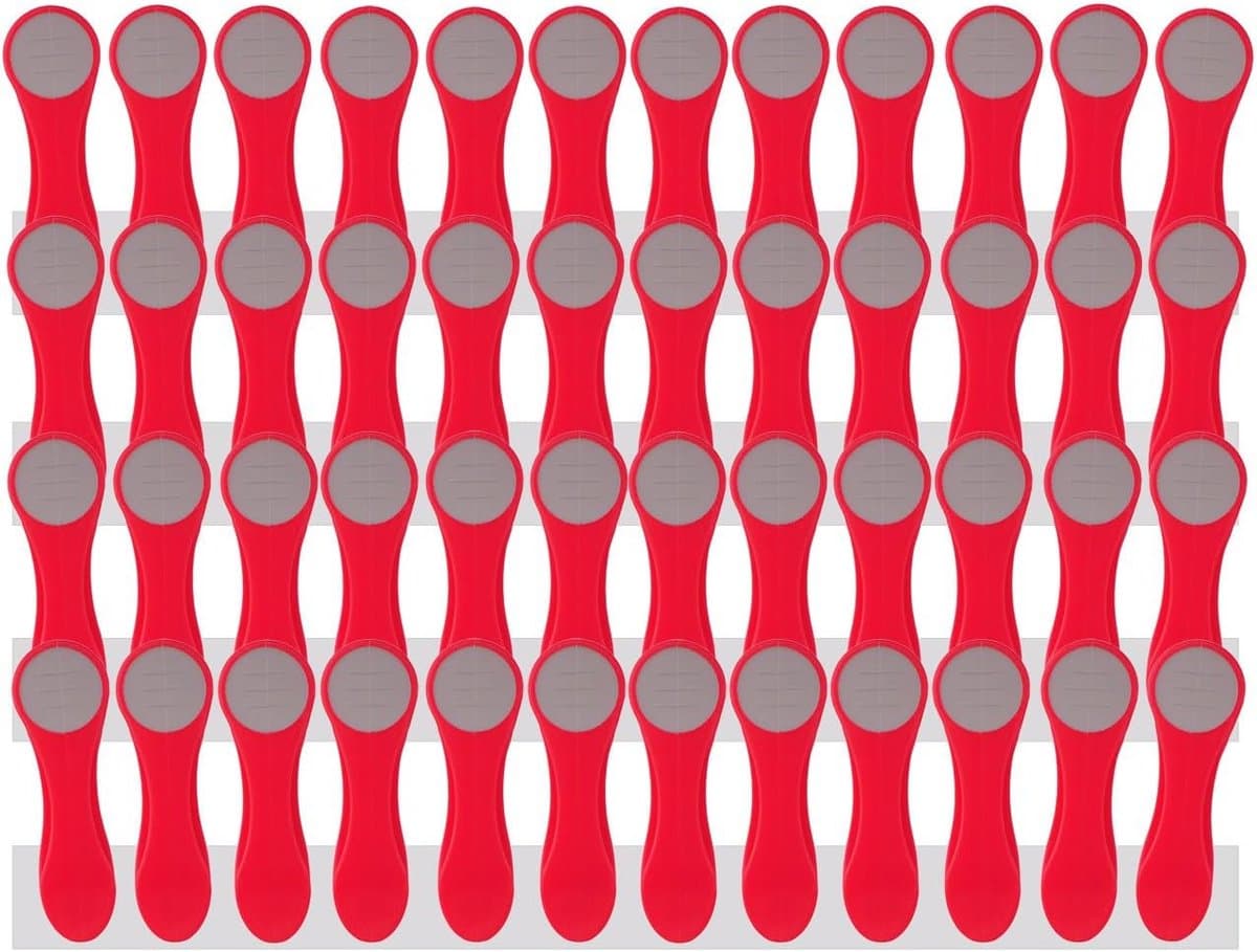 48 Wasknijpers met Soft Grip Rood-Grijs voor Gevoelige Kleding — afbeelding 1