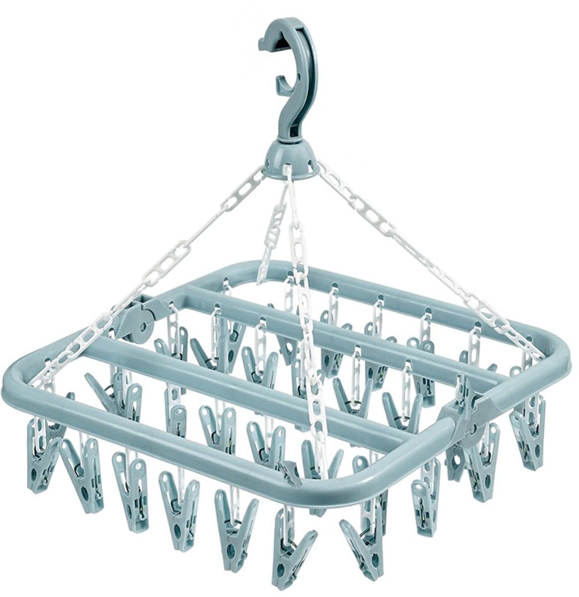 Unyqoos® Opvouwbare en winddichte hangende sokkenhouder met 32 stevige clips — afbeelding 1