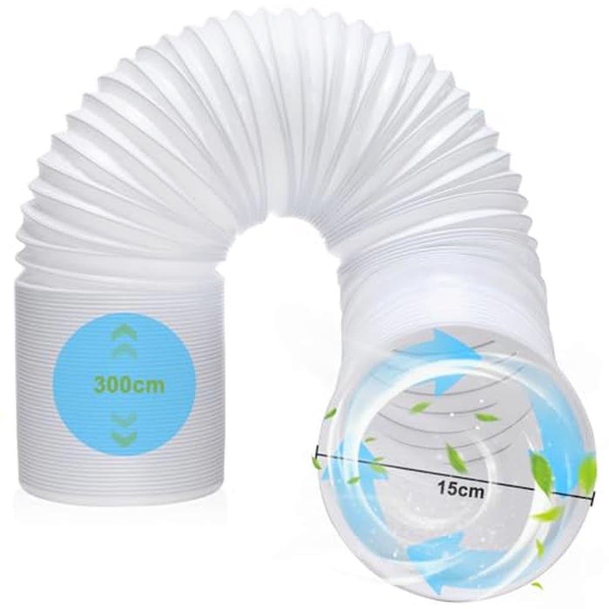 Flexibele Afvoerslang voor Airconditioning en Droger - 3m, 150mm/130mm PP Slang met Staaldraad — afbeelding 1