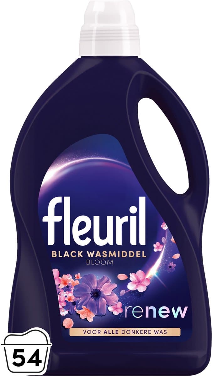 Fleuril Black Bloom - Vloeibaar Wasmiddel - Donkere en Zwarte Was - Intense Geurbeleving - 54 Wasbeurten - Grootverpakking — afbeelding 1