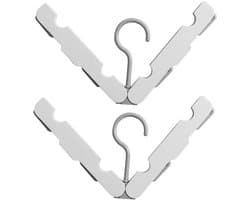 Wasrek inklapbaar - Wasrek Hangend - Draagbare opvouwbare hanger met haak - Ideaal voor op reis, kampeerders, reizigers en kleine ruimtes - Tweedelig pakket - Grijsachtig wit — afbeelding 1